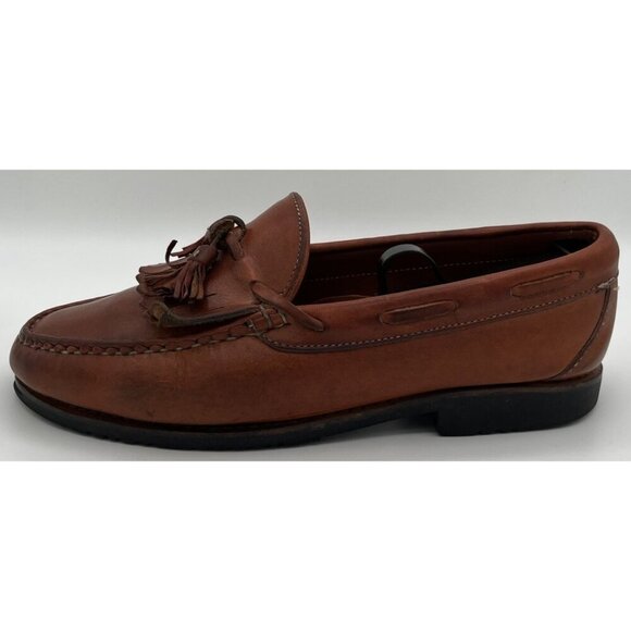 Allen Edmonds Nashua Loafers Size 8.5E Kiltie Tassel Black Brown Leather Shoes